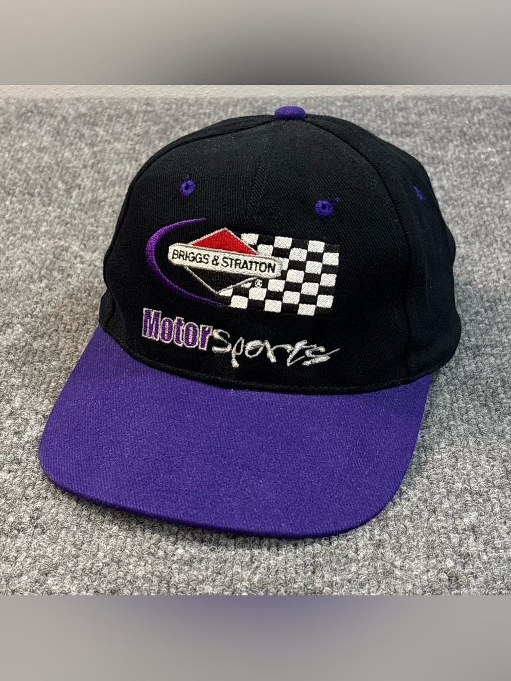 Briggs & Stratton Motorsports Hat Vintage Snapback Cap Black Purple Racing 90s - Picture 2 of 13